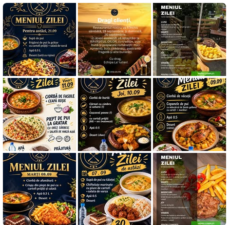 Restaurantul „La Iulian” . Meniul zilei